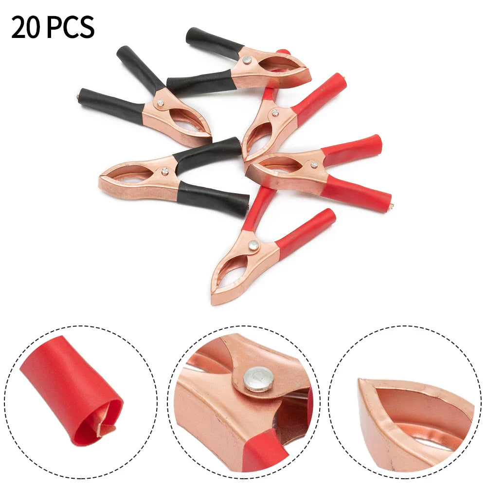 30A 70mm Alligator Clips – Battery & Test Lead Connectors 2/10/20pc