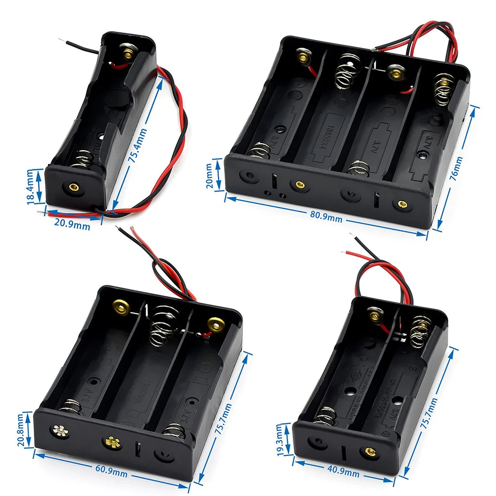New Plastic 18650 Battery Storage Box Case 1 2 3 4 Slot Way DIY Batteries Clip Holder Container With Wire Lead For 18650 Battery Peaceful Pleasures Health and Wellness