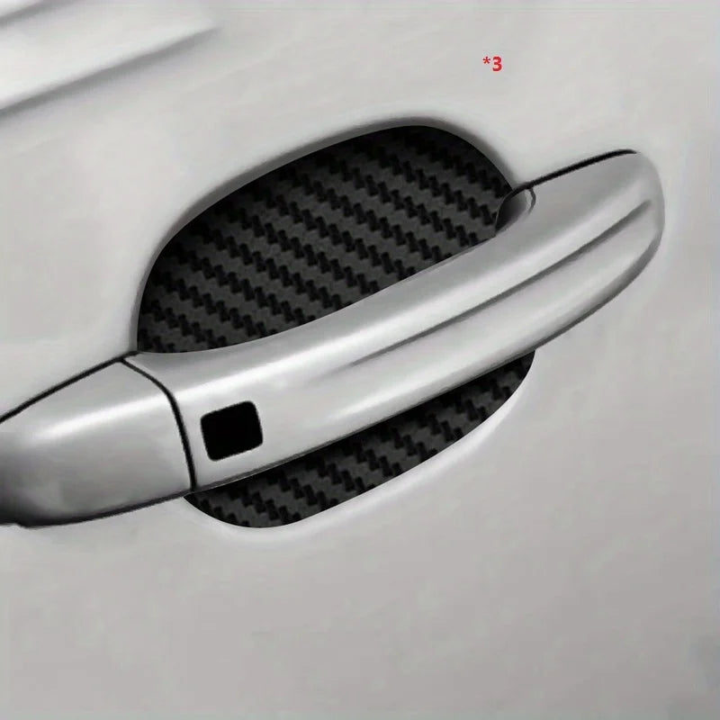 Car Door Handle Scratch Resistant Sticker Carbon Fiber Texture