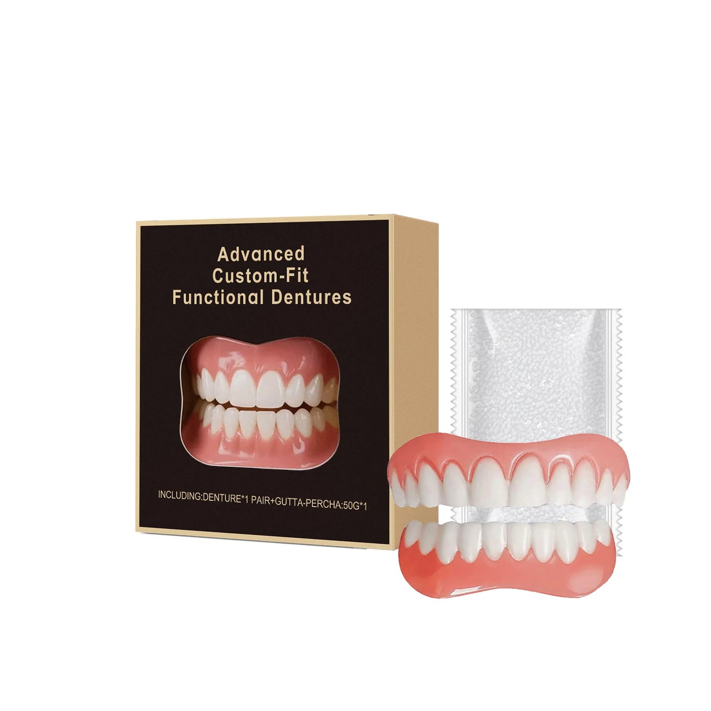 Temporary Silicone Denture Veneers Kit – Upper & Lower Teeth