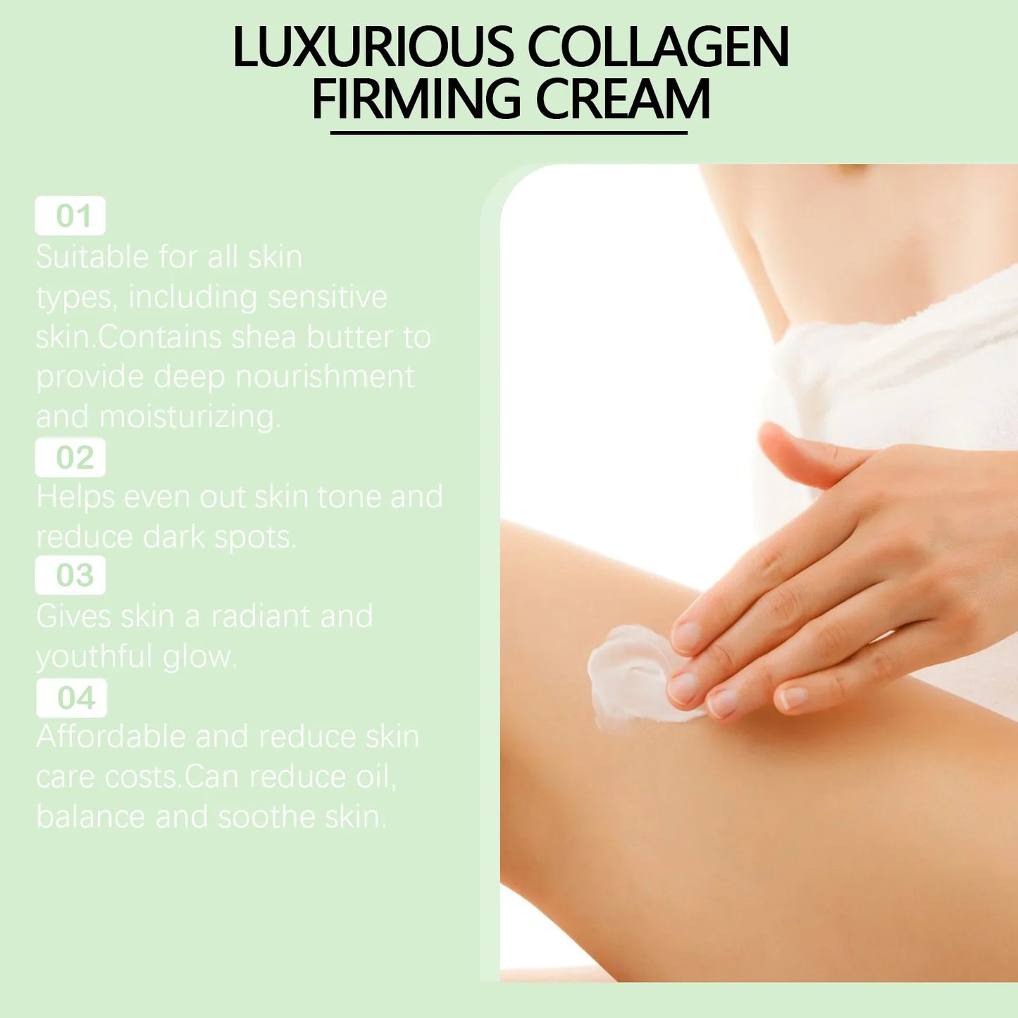 Collagen Body Cream Firming Remove Wrinkle Dark Spots Anti-Chapping Even Toning Bleaching Leg Moisturizing Skin Lightening Cream Peaceful Pleasures Health and Wellness