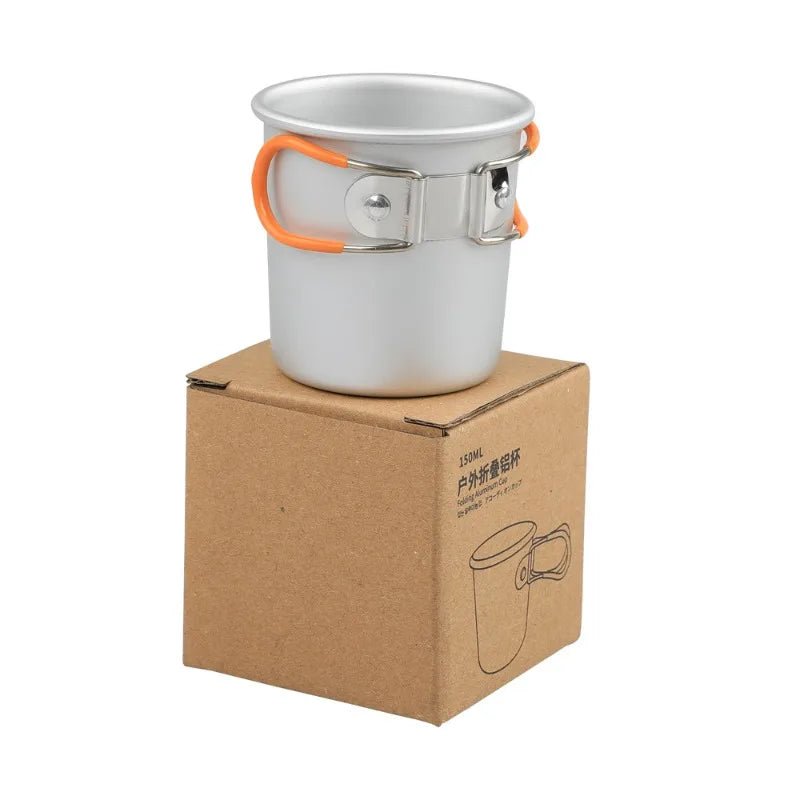 150ml Aluminum Alloy Folding Camping Cup Lightweight Portable Outdoor Mug for Beer Coffee Suitable for Camping Hiking Traveling Peaceful Pleasures Health and Wellness