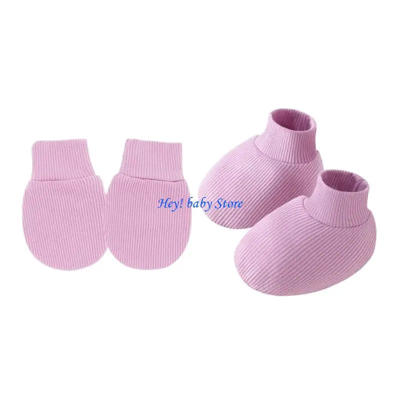 Baby Anti-Scratch Gloves & Socks Set | Newborn 0–6 Months