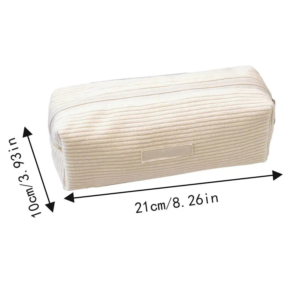 Pencil Bag Large Capacity Simple Cute Pencil Case Large Capacity Multifunctional Canvas Pen Box Desktop Stationery Organizer Peaceful Pleasures Health and Wellness 01