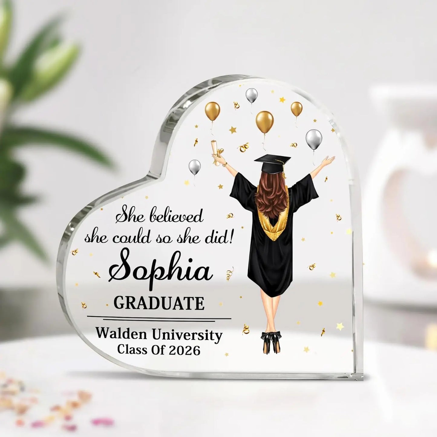 Class of 2026 Acrylic Graduation Plaque | Gift for Her