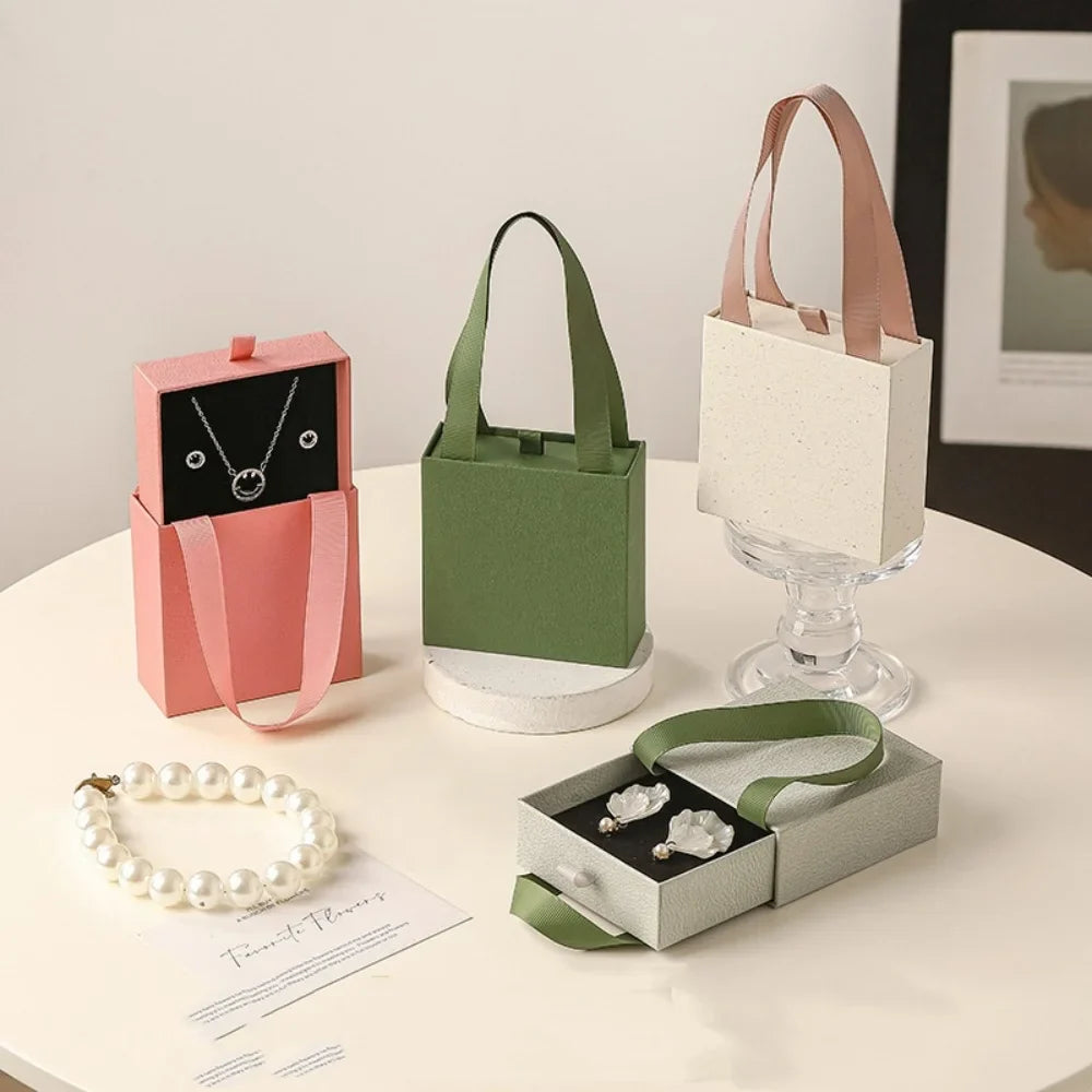 Portable Drawer Jewelry Box for Rings, Earrings & Necklaces