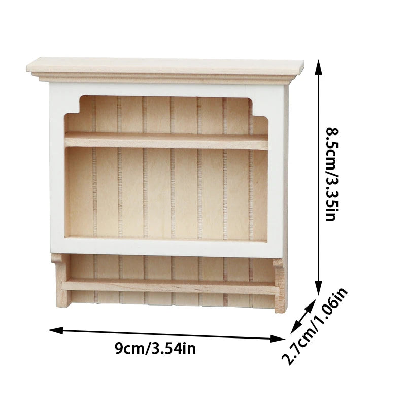 1:12 Dollhouse Miniature Wooden Wall Storage Rack | Kitchen Shelf Dollhouse Miniature Peaceful Pleasures Health and Wellness 1pcs