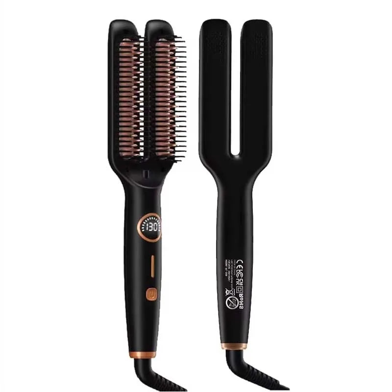 Hair Straightener Brush 2 In 1 Quick Heating Smoothing Brush Lcd Digital Anti Scalding One Step Hair Straightener Comb Peaceful Pleasures Health and Wellness