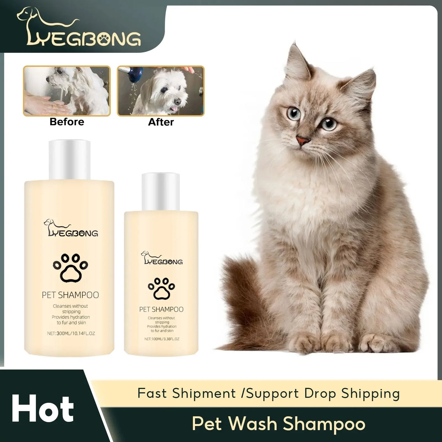 Pet Shampoo Cats and Dogs Gentle Cleansing Natural Formula Smooth Non Tangling Fur Fragrance Moisturizing Pet Grooming Supplies Peaceful Pleasures Health and Wellness