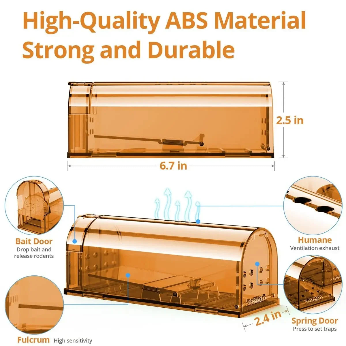 1Pc Mouse Trap Cage No Kill Animal Pet Control Cage Reusable Mice Rodent Catcher Rat Trap Peaceful Pleasures Health and Wellness