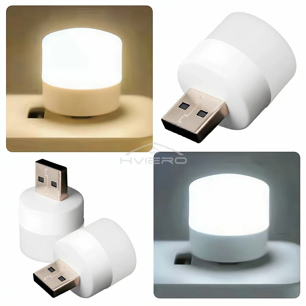 USB LED Night Light – Portable Plug-In Lamp | Warm & Cool White