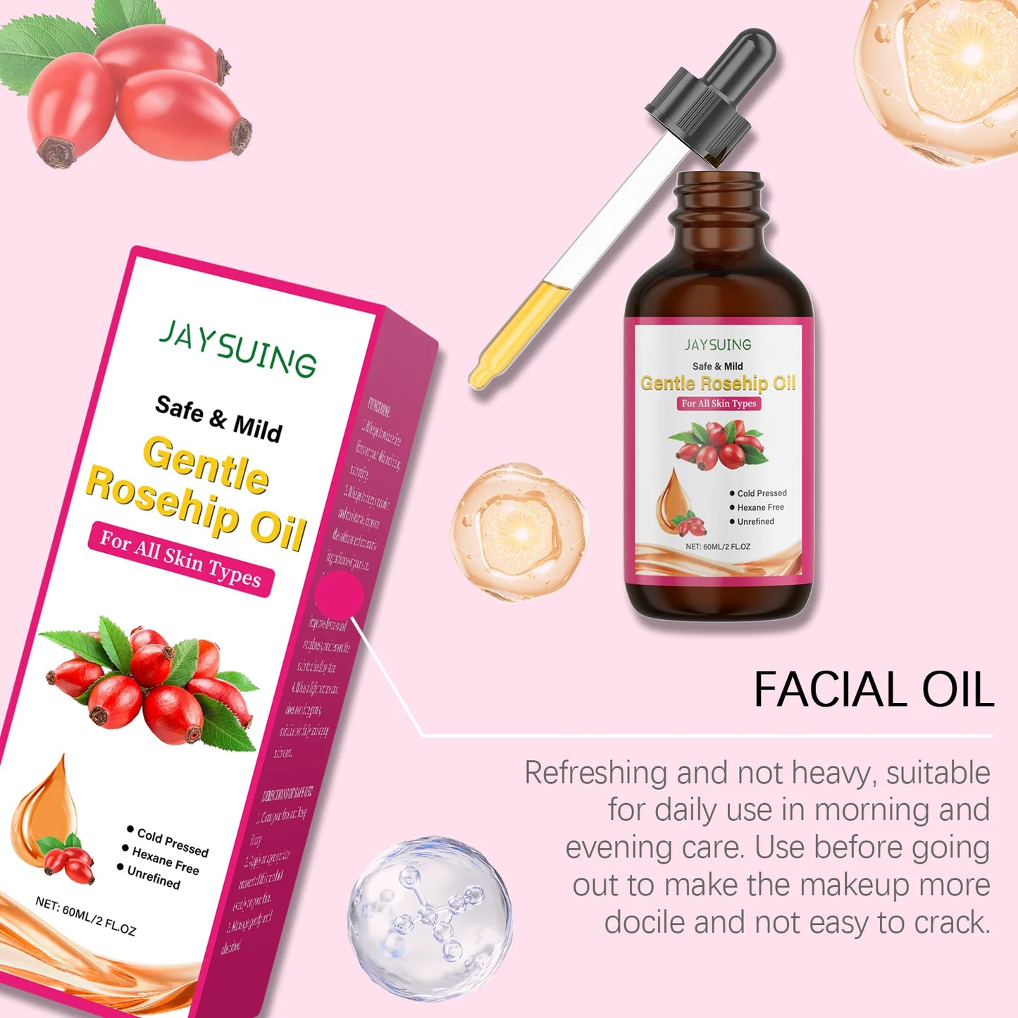 Rose Fruit Seed Facial Oil – Fine Lines, Pores & Hydration 60ml
