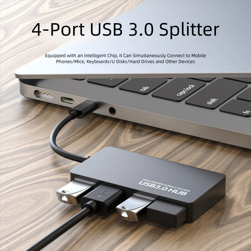 USB 3.0 Hub High Speed 4 Ports HUB Adapter Data Cable Splitter Expander Support Multi Systems Plug and Play Multi USB Adapter Peaceful Pleasures Health and Wellness