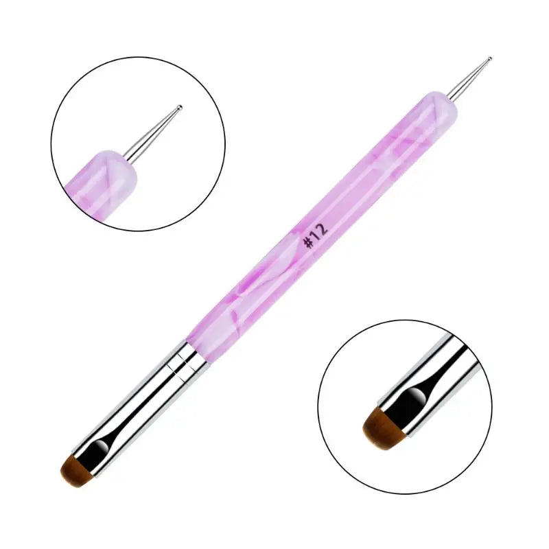 Dual-End Nail Art Brush & Dotting Pen Set – 4 Pcs Acrylic