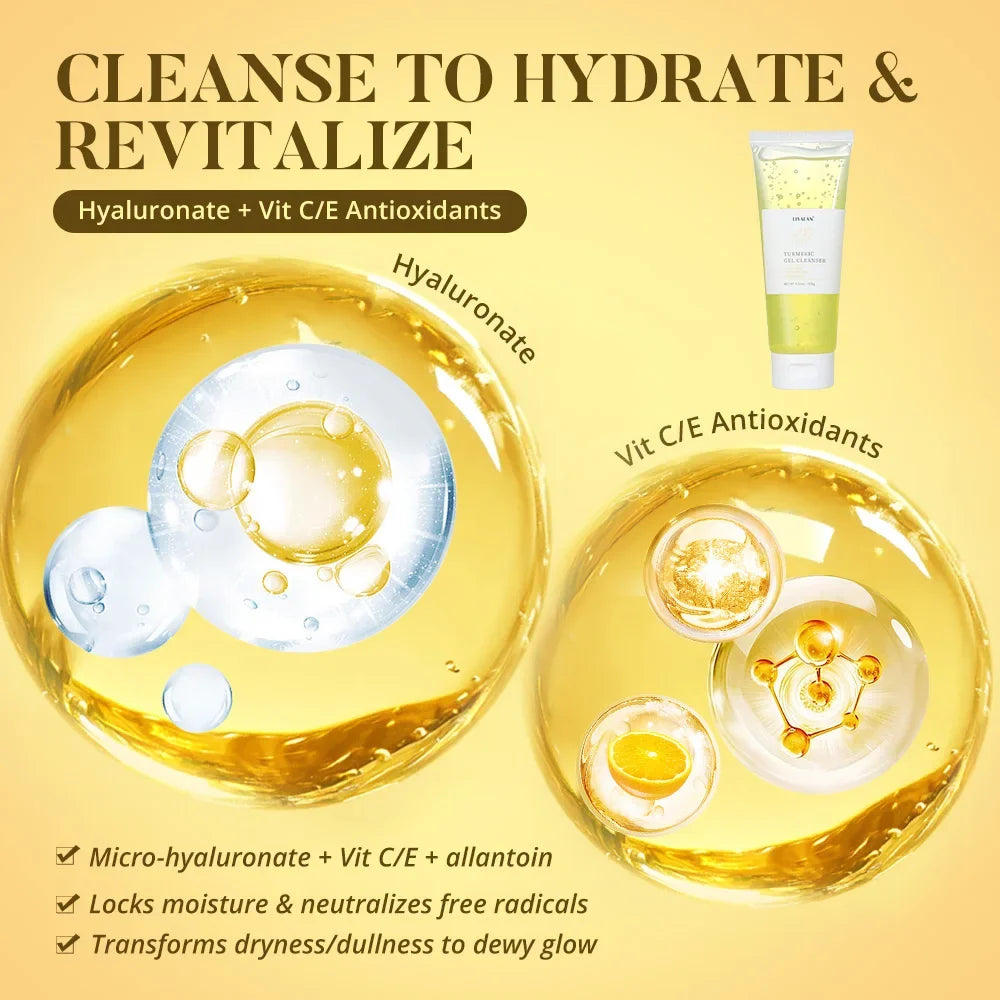 Turmeric Gel Cleanser – Gentle Foam Face Wash Peaceful Pleasures Health and Wellness