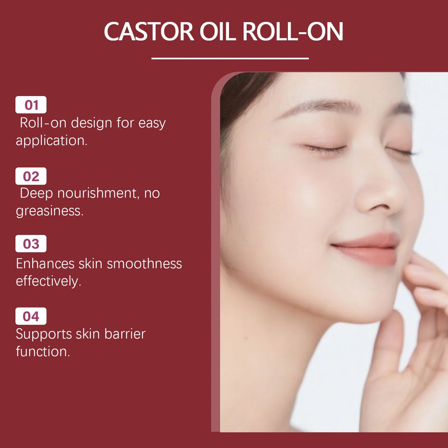 OceAura Castor Oil Rollerball Face Serum | 30ml Moisturizer