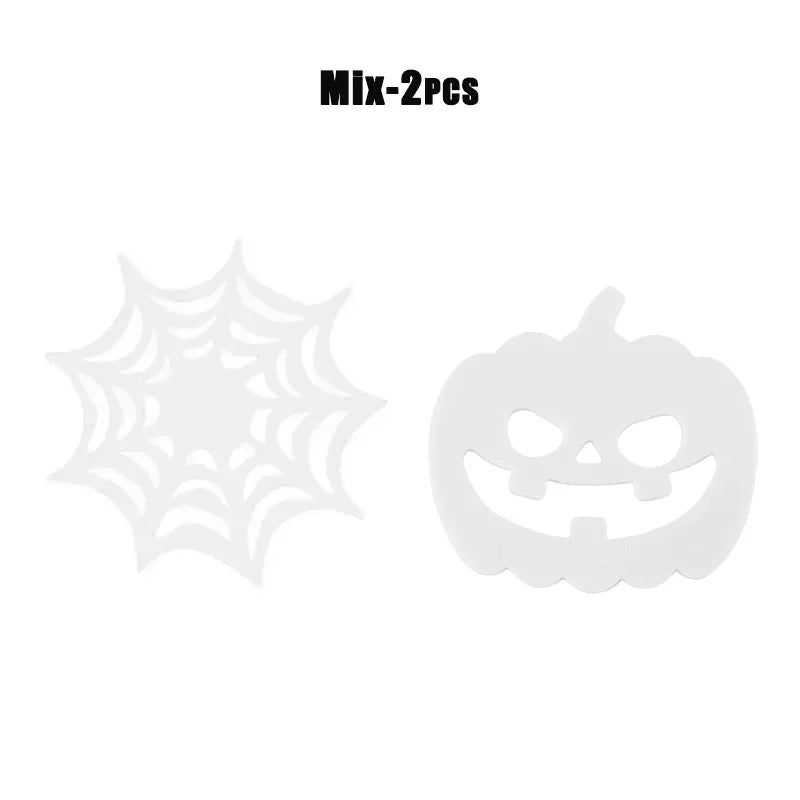 Halloween Glow-in-Dark Spider Web Pumpkin Coasters – 1-10 Pack