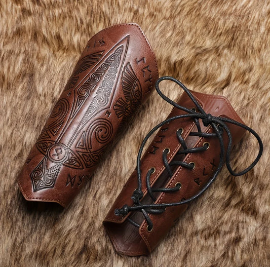 Medieval Men Cosplay Arm Warmers Lace-up Vintage Pirate Knight Peaceful Pleasures Health and Wellness