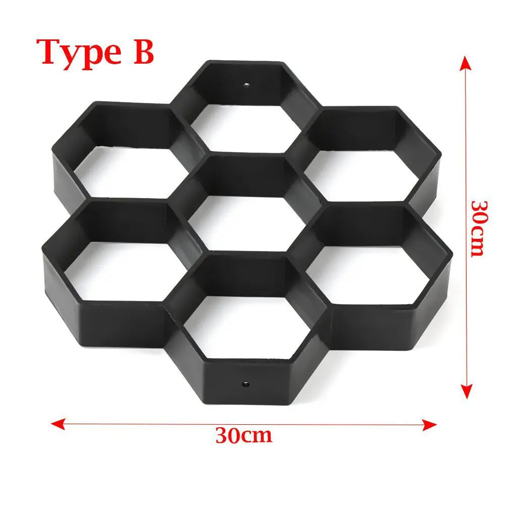 Plastic Stone Road Paving Floor Pavement Lawn Decoration Concrete Molds Cement Mould DIY Garden Path Beton Brick Maker Peaceful Pleasures Health and Wellness Type B