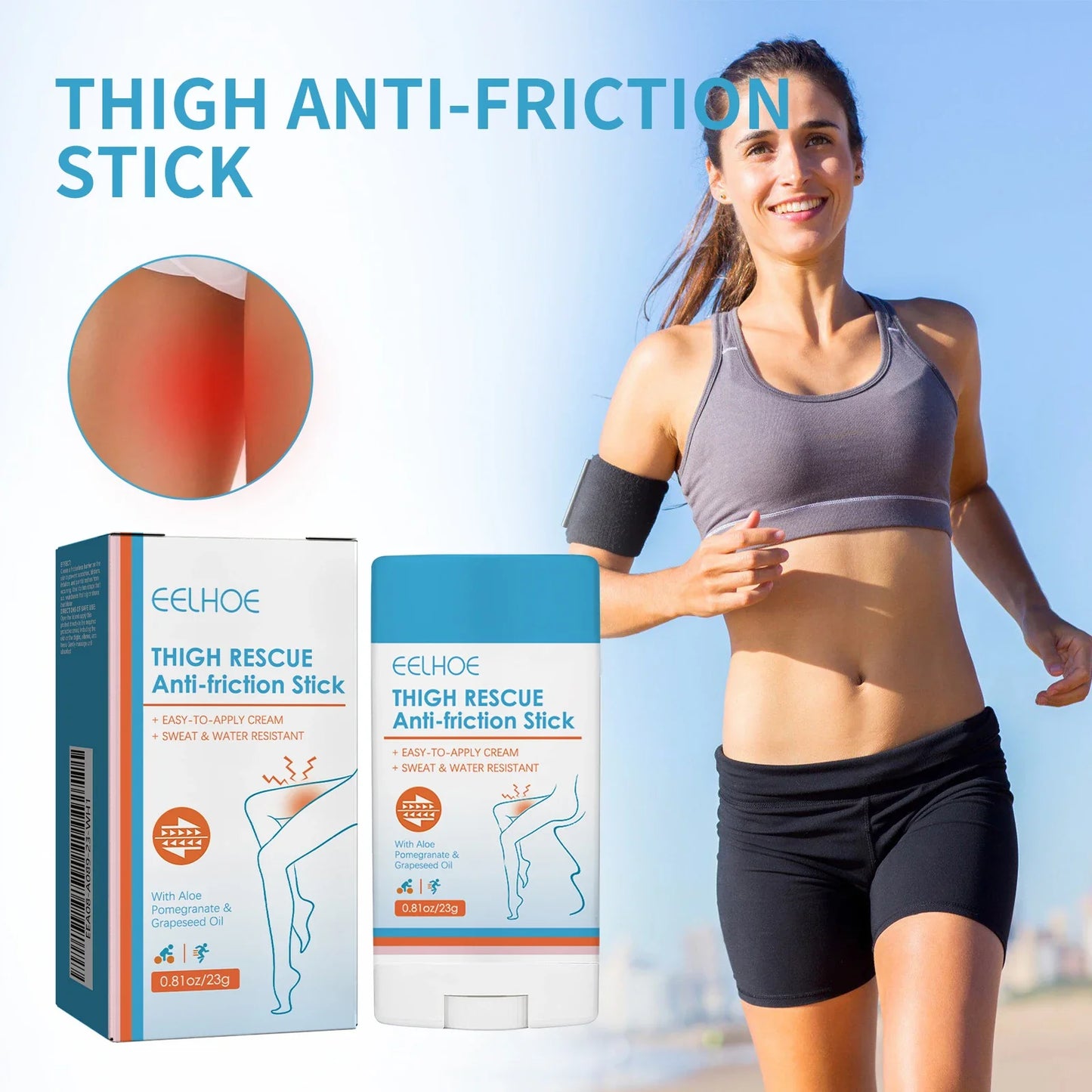 Eelhoe Thigh Rescue Anti-Friction Stick – Waterproof Chafe Bar