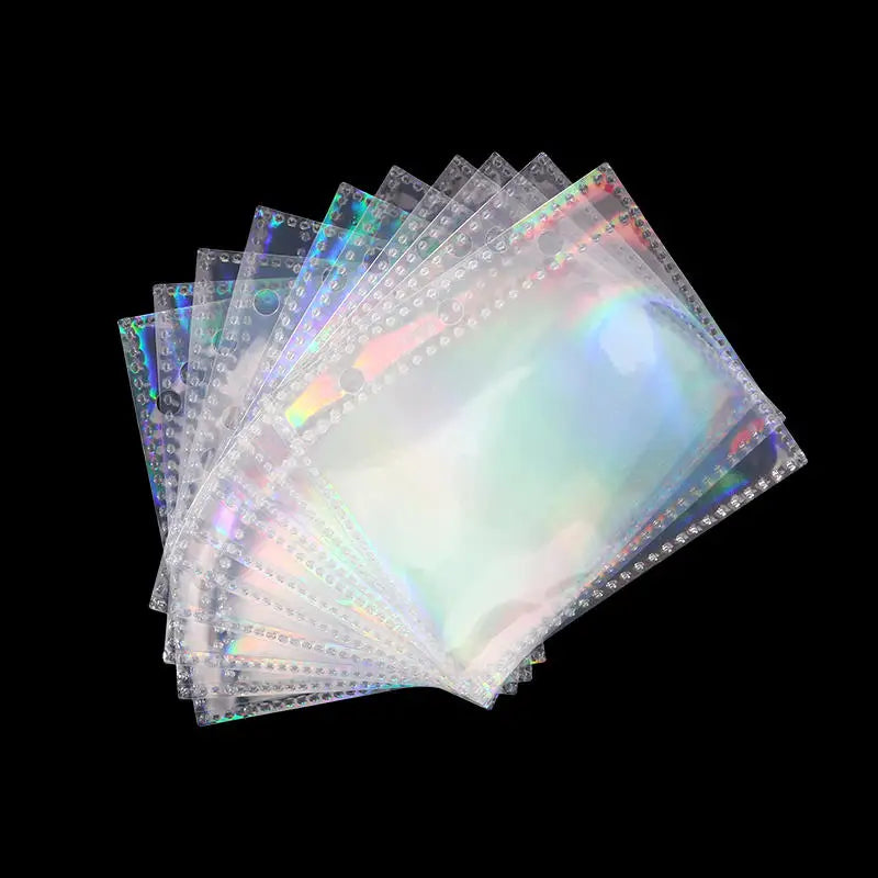 Pocket Photo Album 3-Inch Miniature Collectors Album for Cards Polaroids Solid Color 3-Ring Binder Compact Kpop Storage Book Peaceful Pleasures Health and Wellness 10pcs Rainbow