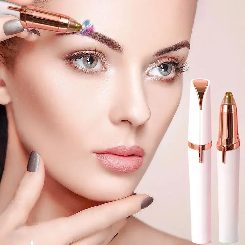 1pc Electric Eyebrow Trimming Tool For Beginners Automatic Electric Eyebrow Trimmer Nose Hair Shaving Brush Scraper Battery Ver Peaceful Pleasures Health and Wellness