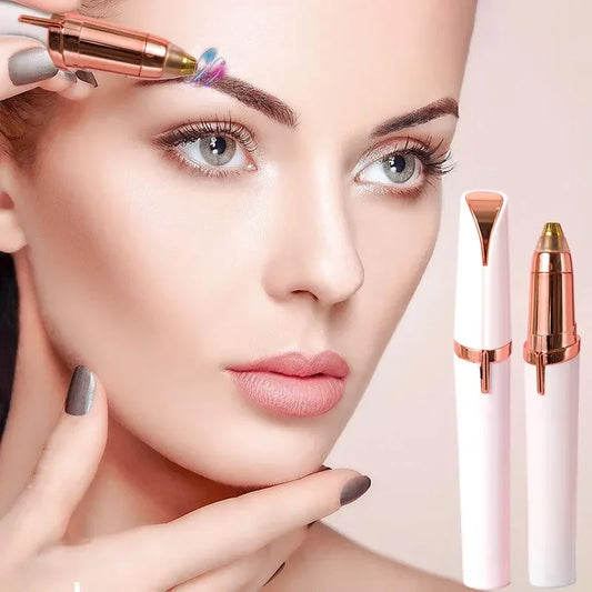 1pc Electric Eyebrow Trimming Tool For Beginners Automatic Electric Eyebrow Trimmer Nose Hair Shaving Brush Scraper Battery Ver Peaceful Pleasures Health and Wellness