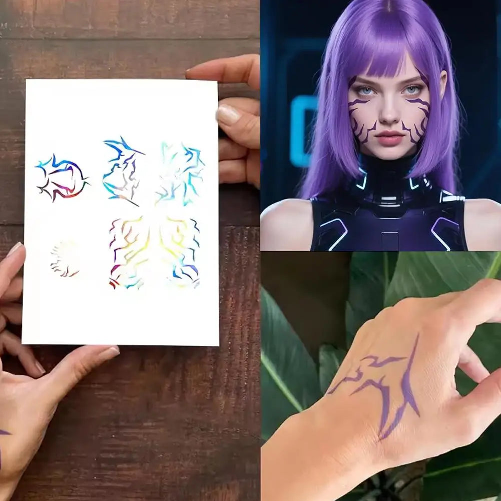 Anime Cosplay Temporary Tattoo Stickers – Face & Body Art