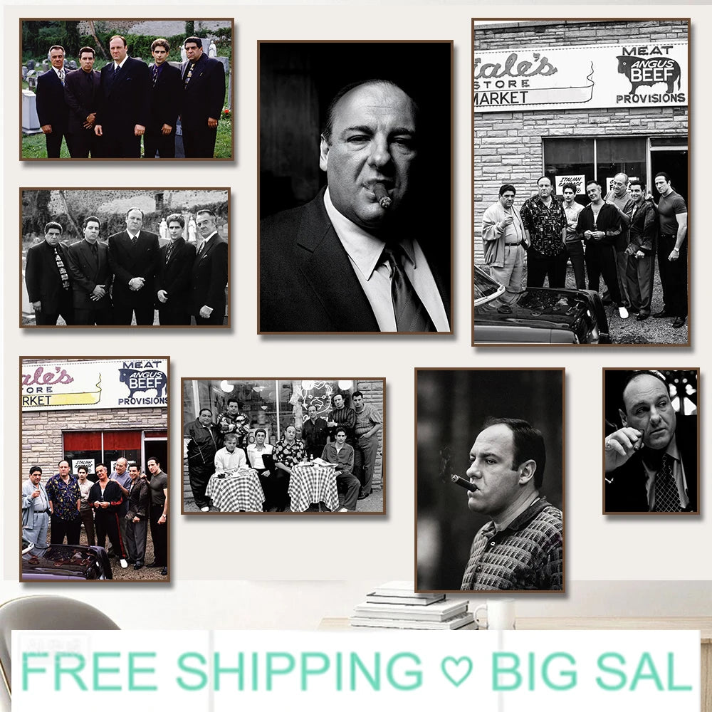 Sopranos Canvas Poster – Vintage TV Series Wall Art Print Canvas Wall Art Peaceful Pleasures Health and Wellness
