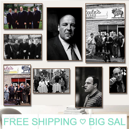 Sopranos Canvas Poster – Vintage TV Series Wall Art Print Canvas Wall Art Peaceful Pleasures Health and Wellness