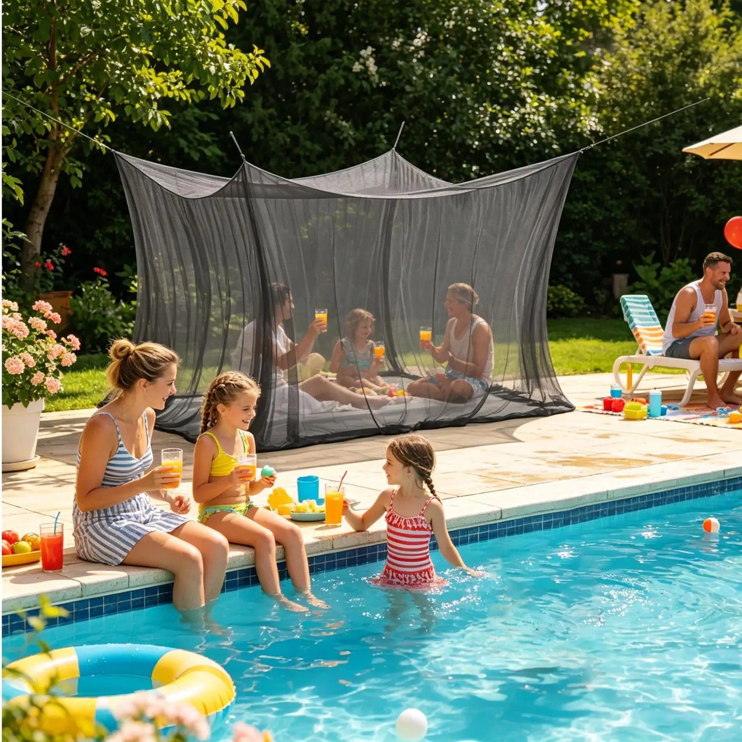 Outdoor Mosquito Net Canopy Tent 300x300x250cm | Mesh Shelter