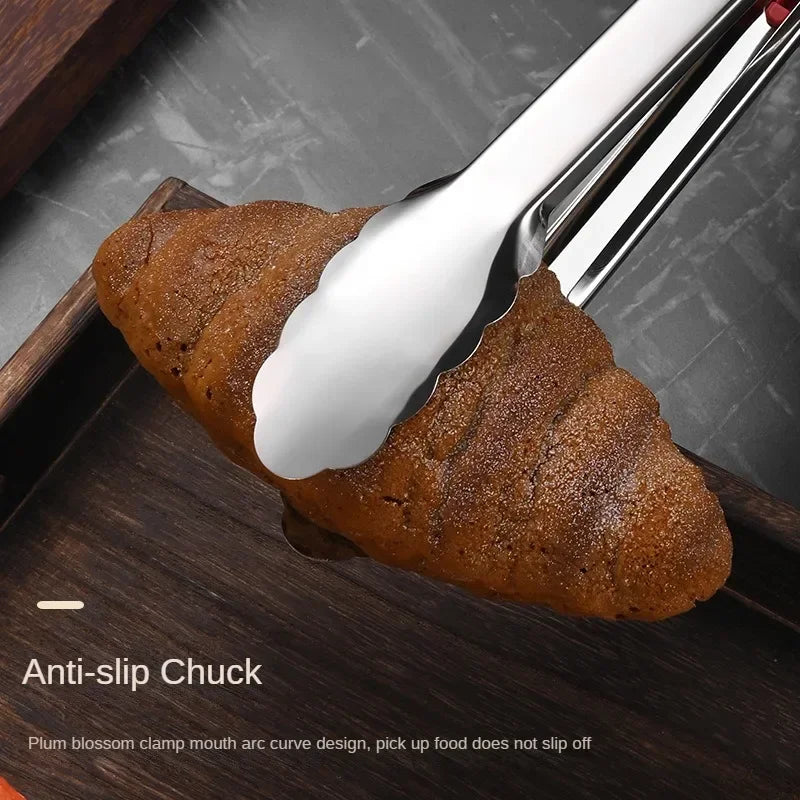 Silicone BBQ Tongs – Stainless Steel Kitchen Grill Tongs