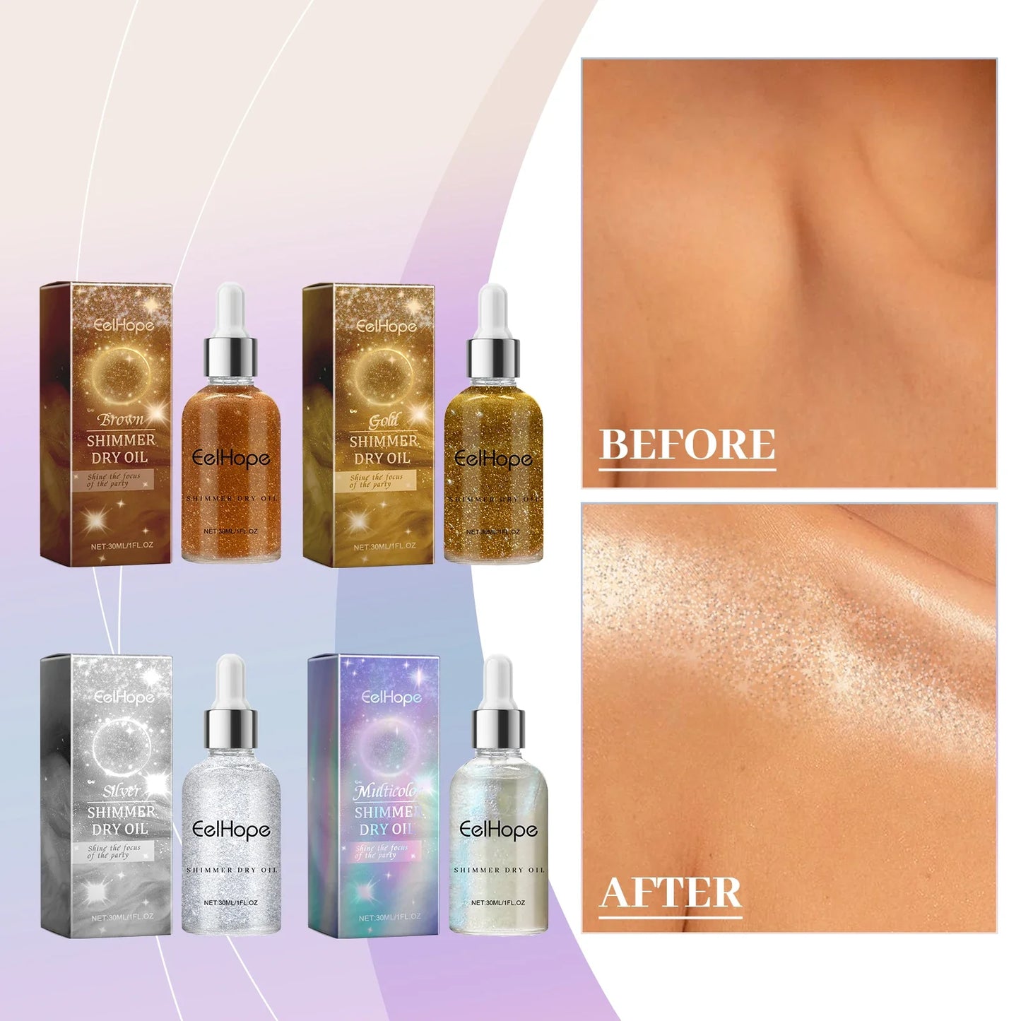 Eelhope Glitter Spray Highlighter – Face, Hair & Body Shimmer