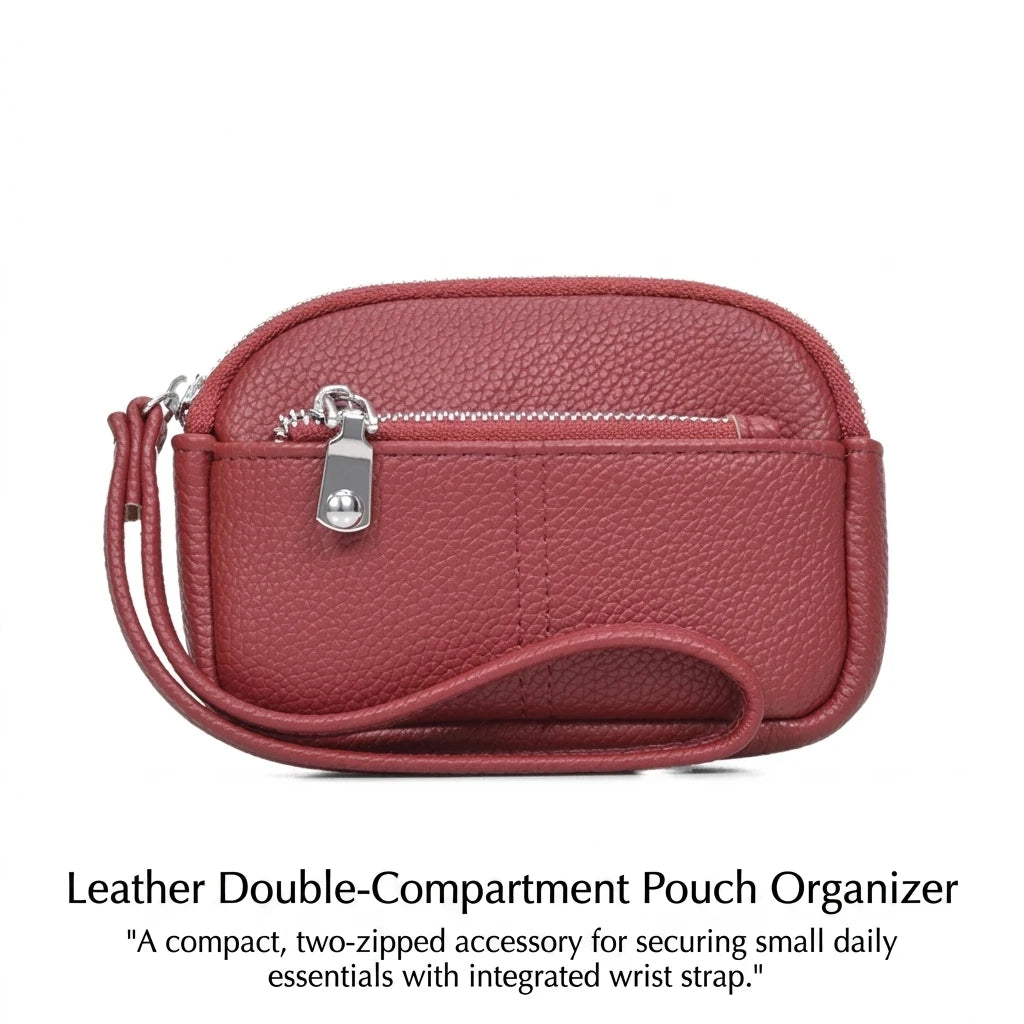 Korean Style Double Zipper Mini Pouch Key And Coin Organizer Bag With Large Capacity Peaceful Pleasures Health and Wellness