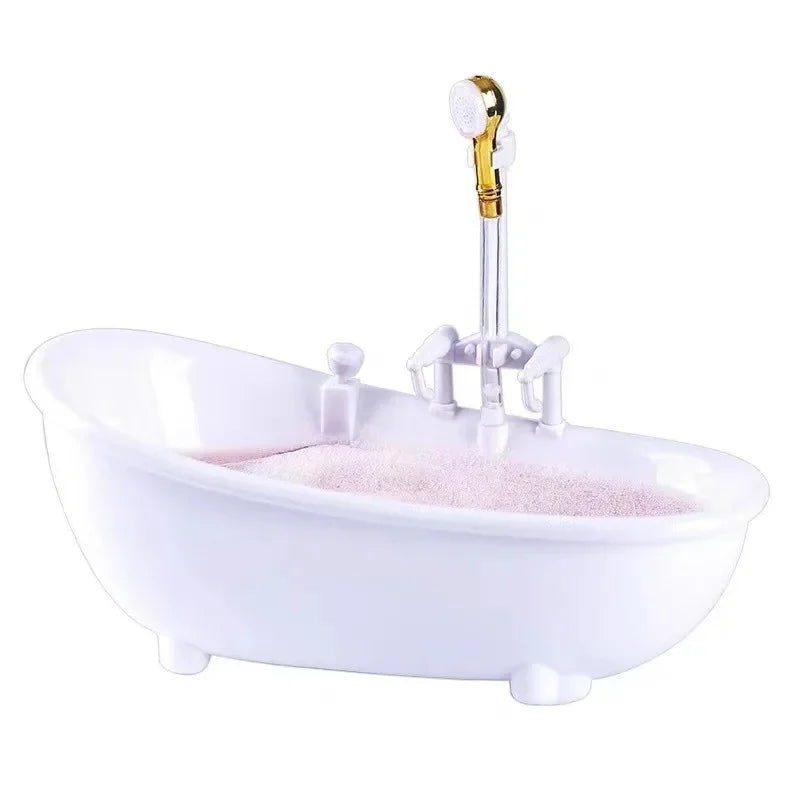 Lightweight Fashion Electric Dollhouse Shower Tub Long Service Life Doll Bath Tub Fine Workmanship for Entertainment Peaceful Pleasures Health and Wellness