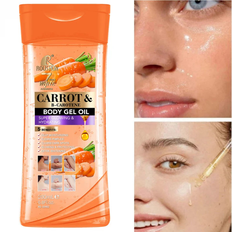 200ML CARROT B-CAROTENE BODY GEL OIL Moisturizing Essential Oil Body Oil Unisex Full Body Care Oil for Body, Face, Hand, Peaceful Pleasures Health and Wellness