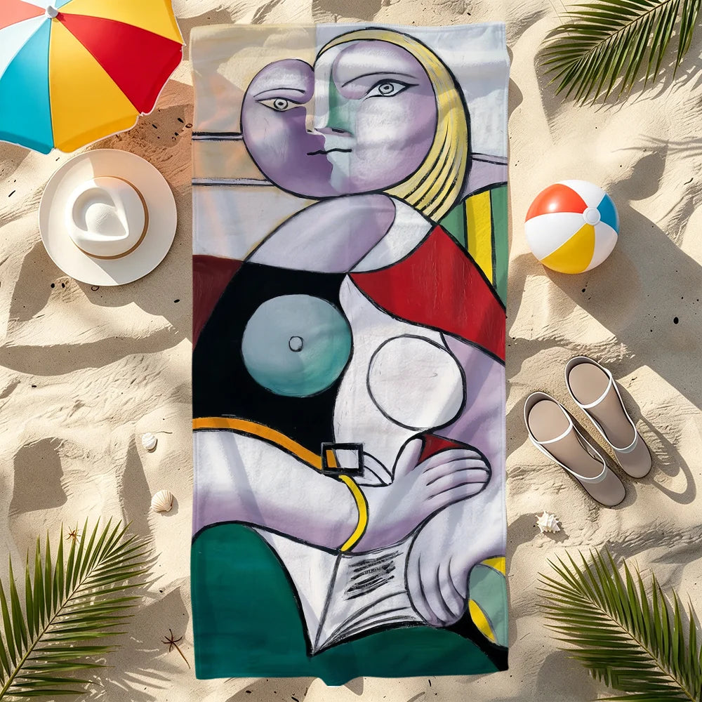 Pablo Picasso Art Quick-Dry Beach Towel | Pool, Gym & Travel Quick-Dry Beach Towel Peaceful Pleasures Health and Wellness