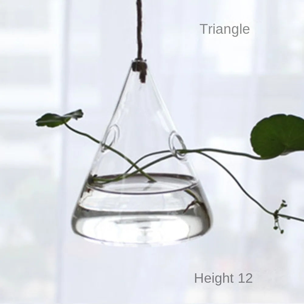 Hanging Glass Terrarium Vase | Hydroponic Plant Pot Decor