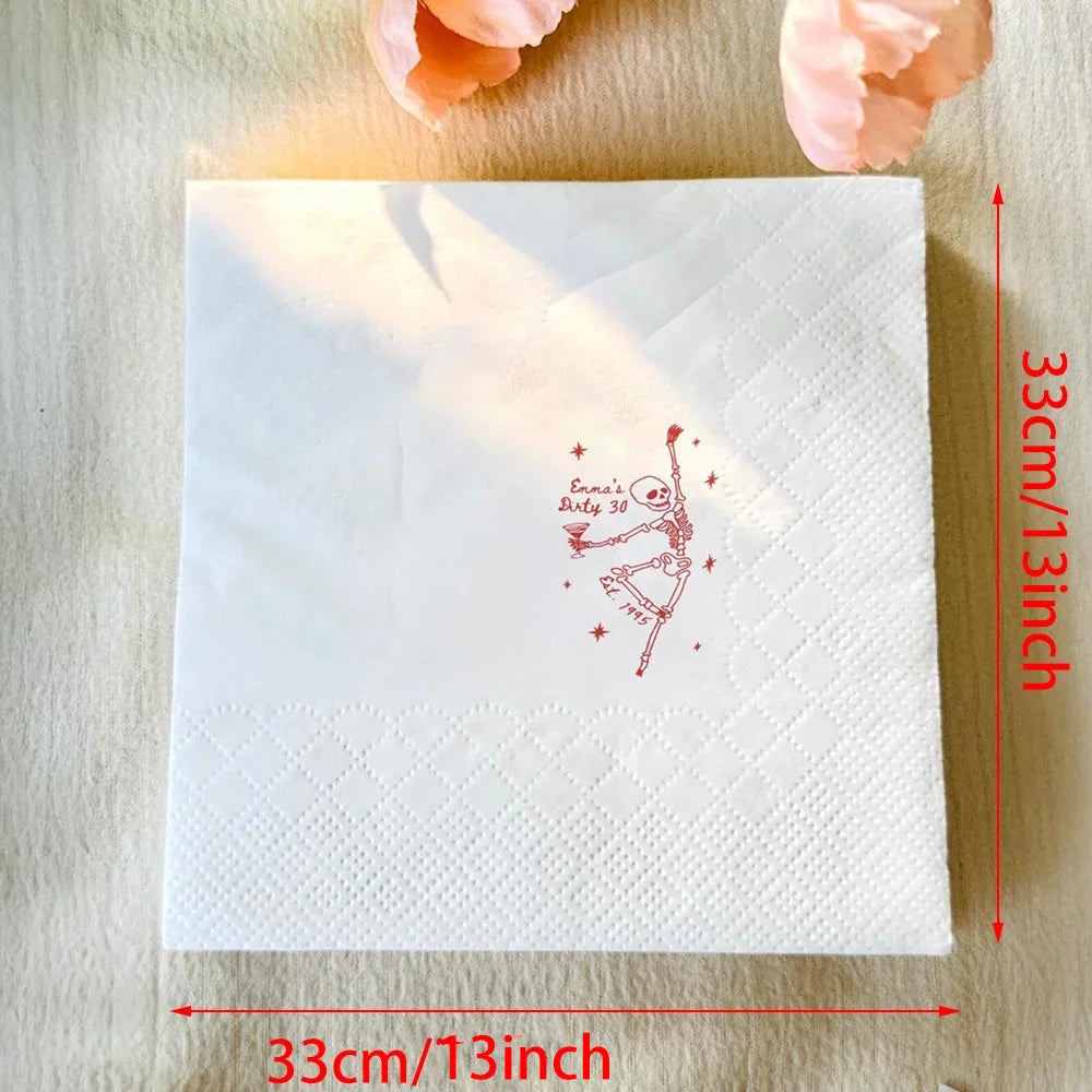 Death to My 20s Custom Napkins | RIP 30th Birthday Party 20pc Party Napkins Peaceful Pleasures Health and Wellness