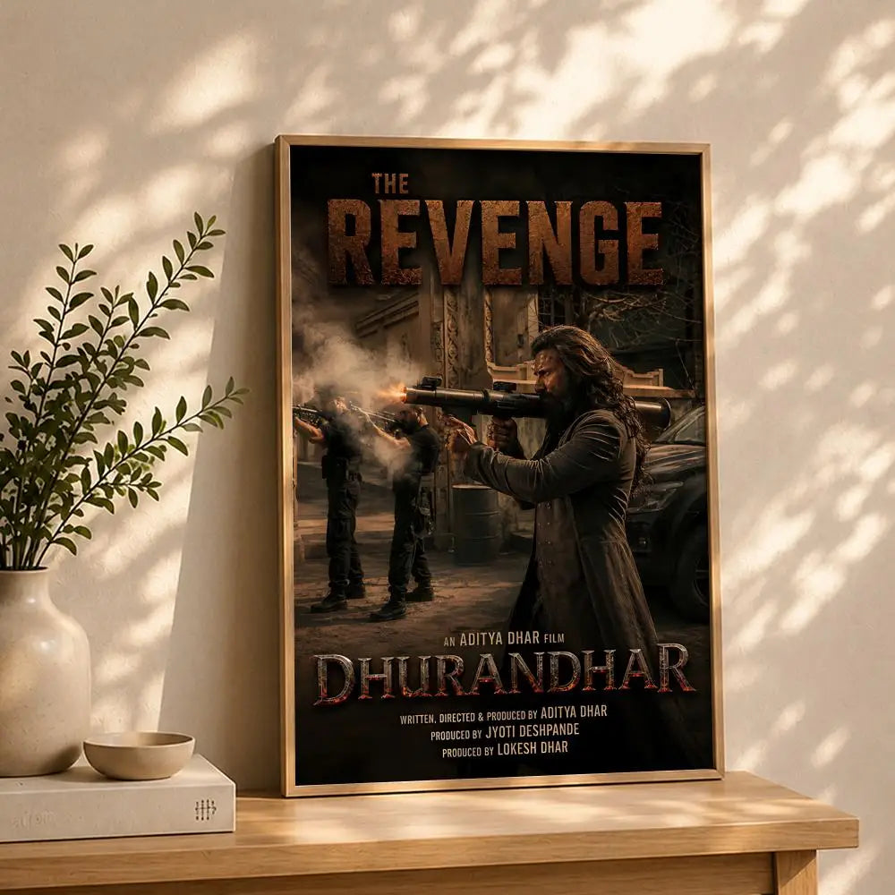 Movie-Dhurandhar 2 Poster HD Self Adhesive Waterproof Wall Art Ideal for Home Office Dorm Bedroom Great Gift Peaceful Pleasures Health and Wellness White11 15X20cmNoframe