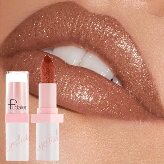 Pearl Diamond Metallic Lipstick – 10 Colors, Waterproof & Moisturising Metallic Lipstick Peaceful Pleasures Health and Wellness