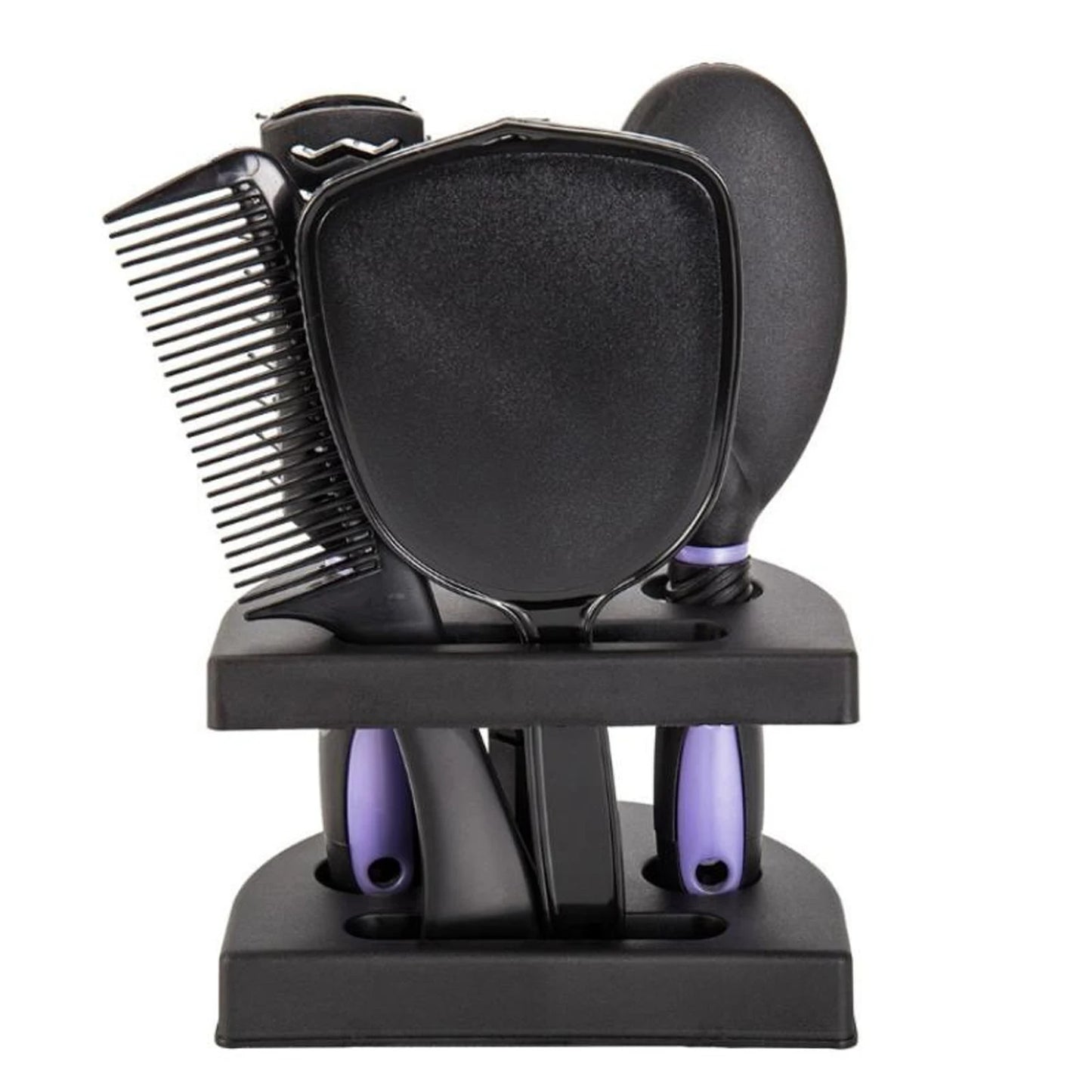 5-Pack Comb Brush Set Professional Massage Comb Cosmetic Hair Styling Tool Set With Mirror Hair Brush Holder Peaceful Pleasures Health and Wellness purple