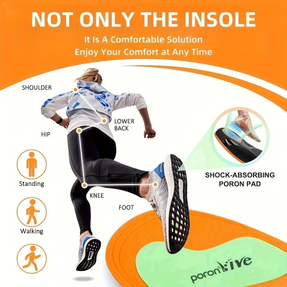 Unisex High Arch Support Sports Orthotic Insoles, PU Shock-Absorbing Shoe Inserts for Flat Feet Relieve Foot Pain & Fatigue Peaceful Pleasures Health and Wellness
