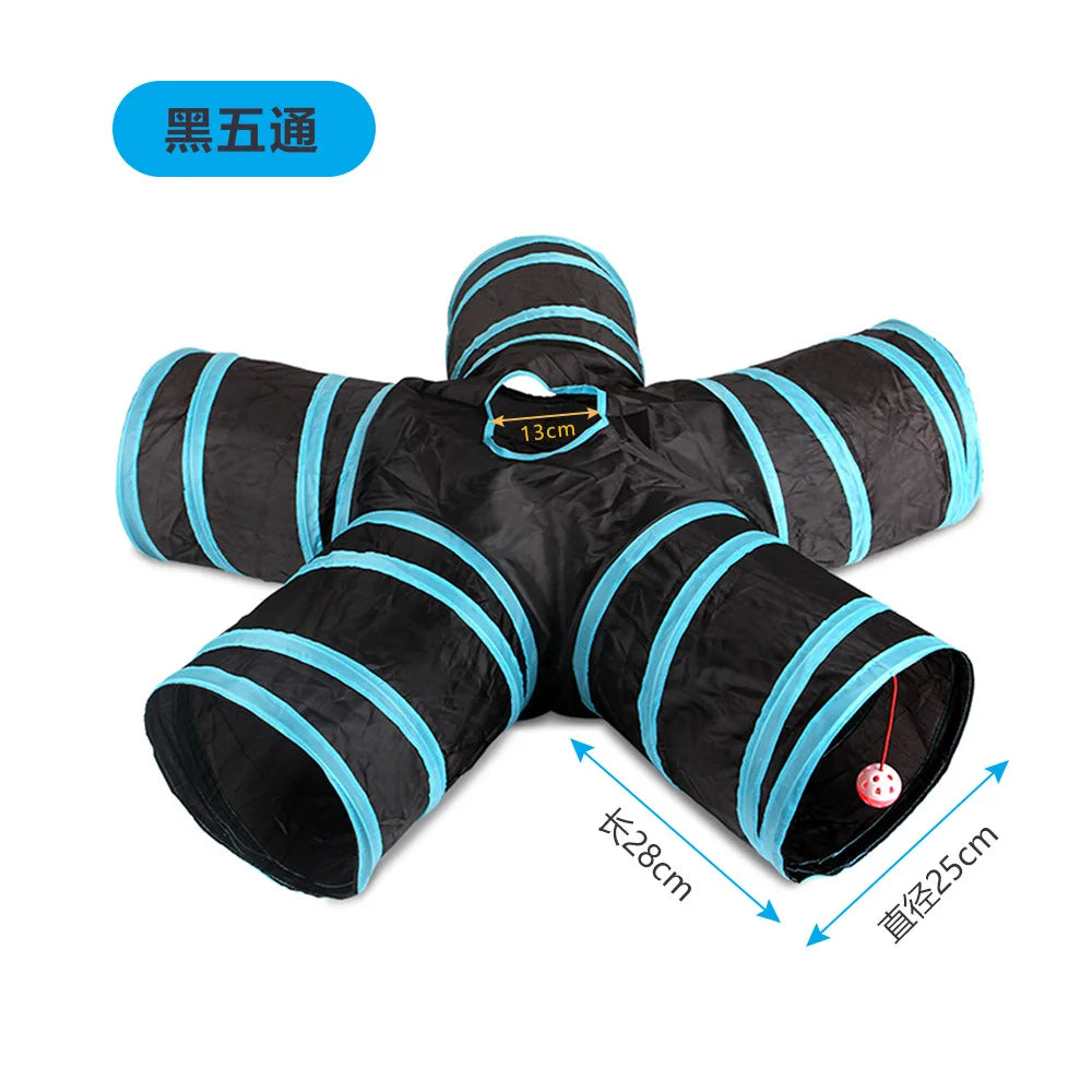 Cat Tunnel Tube Kitty Tunnel Bored Cat Pet Toys Peek Hole Toy Peaceful Pleasures Health and Wellness B18406