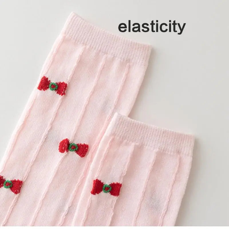 Girls Bowknot Over-the-Knee Socks | Long Boot Stockings 7–12Y