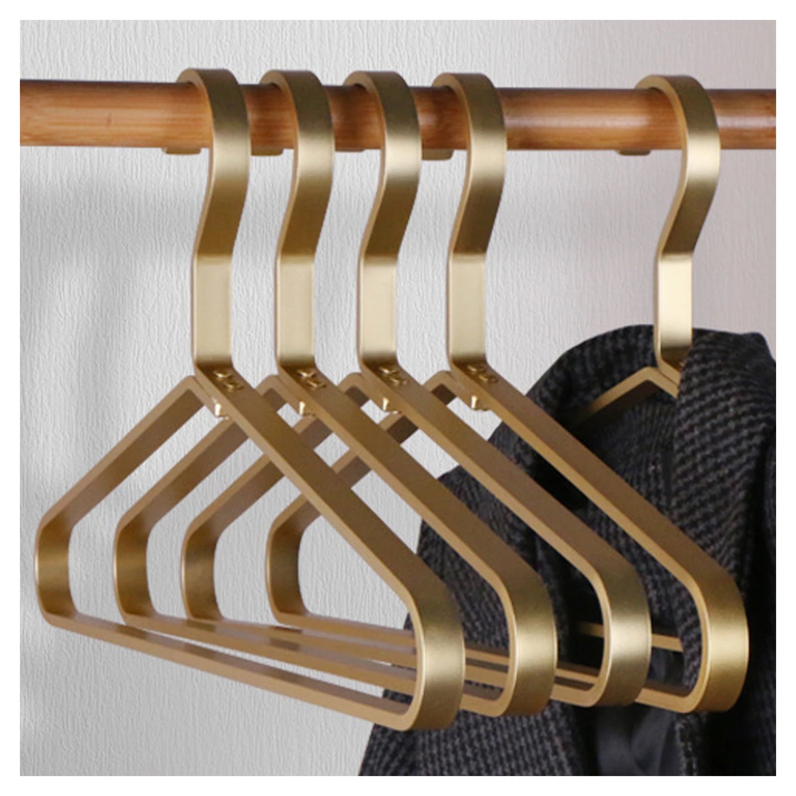 5PCS Aluminum Alloy Clothes Rack Hanging Clothes Rack Home Drying Rack Jacket Coat Hanger Thick Clothes Storage Racks Peaceful Pleasures Health and Wellness 5PCS S