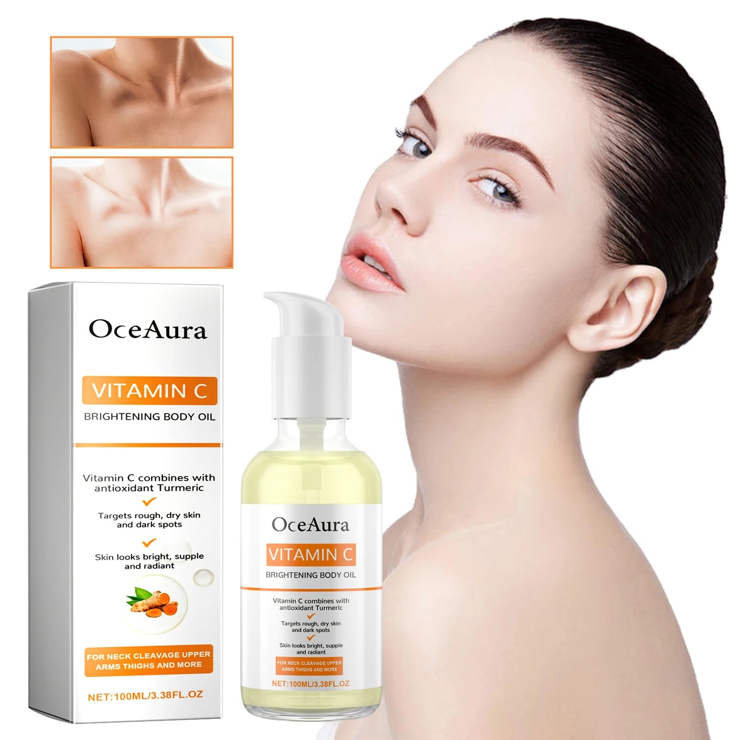 OceAura Vitamin C Brightening Body Oil | Moisturizing Dry Skin