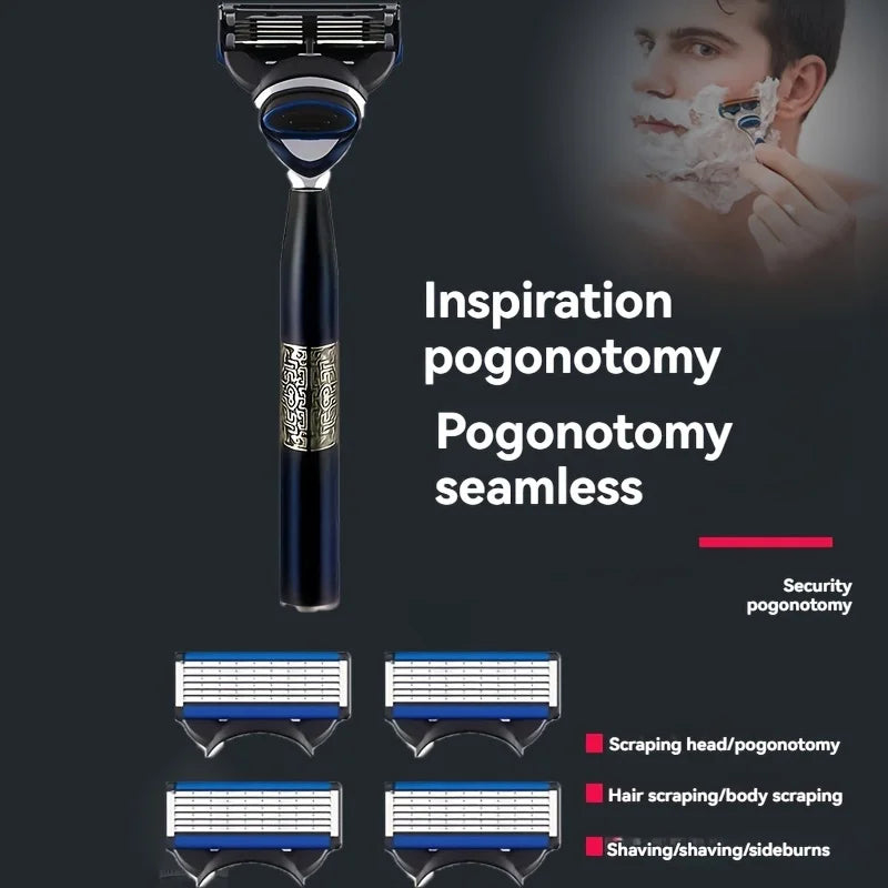 6-Layer Blade Reusable Razor – Durable Handle & Swap Heads