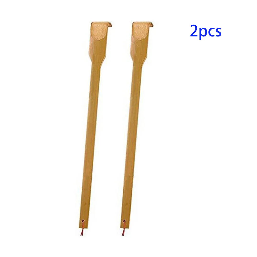 1/2pcs Bamboo Wooden Back Scratcher Massager Back Scratching Rake Household Relax Back Massage Relaxation Tools Peaceful Pleasures Health and Wellness Ivory