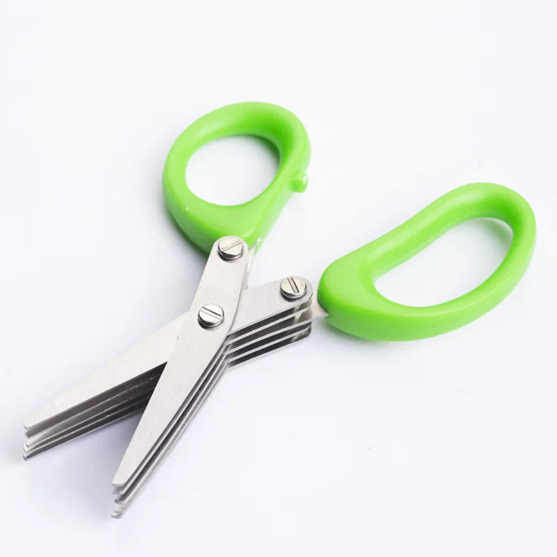 5-Layer Scallion Scissors | Stainless Steel Herb Kitchen Shears
